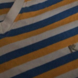 Striped V-neck shirt